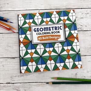 Geometric Coloring Book, Stress Relief And Mindfulness, 8.5x8.5 Adult Coloring
